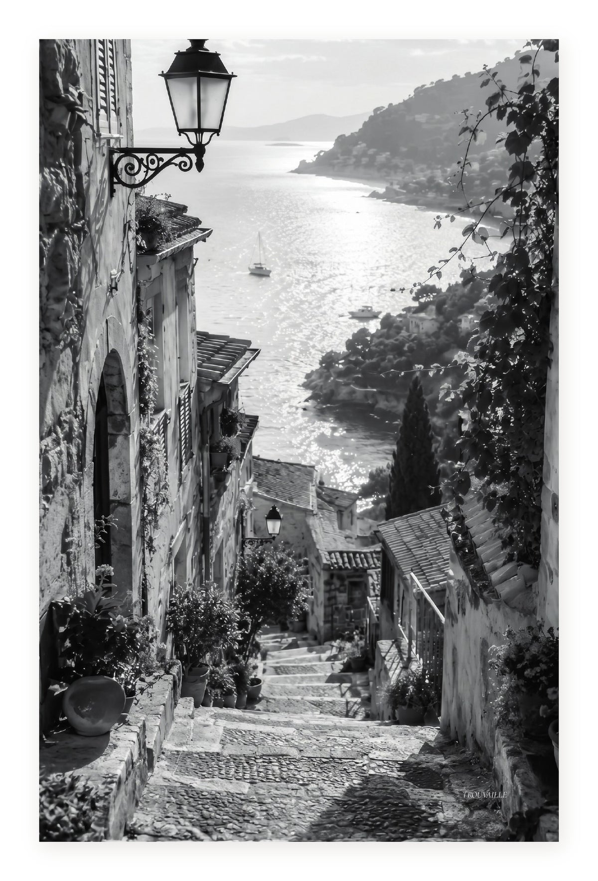 Black & White Walkway cardstock planner dashboard — half letter discbound travel planner cover