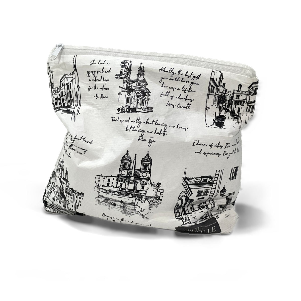 Cities Small water-resistant accessory bag, part of The Neutral Trio