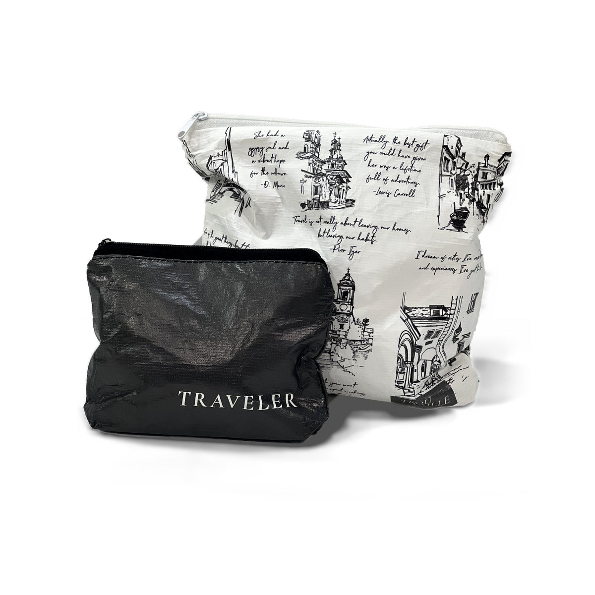 Cities Small accessory bag paired with the Ink Mini pouch
