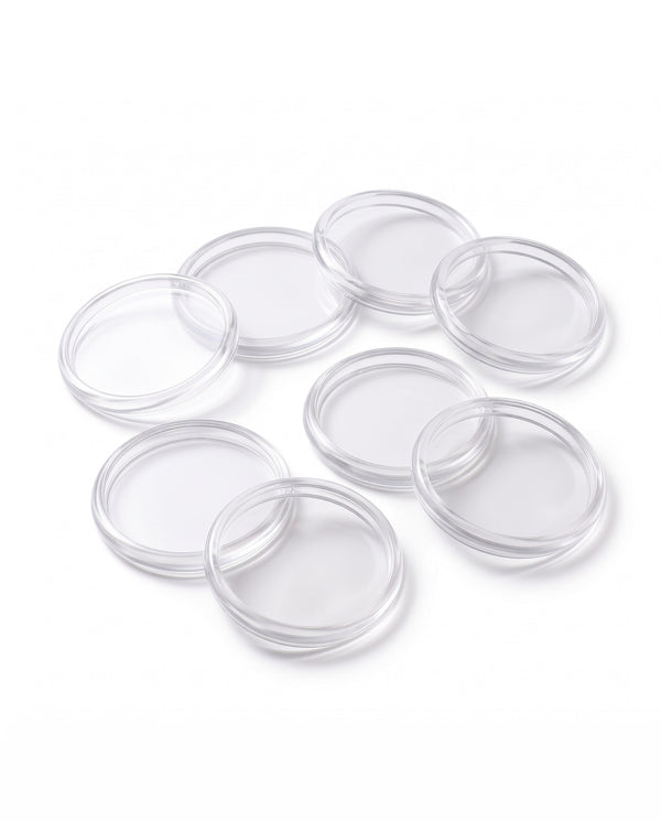Eight clear 1 inch discbound planner discs, 28mm, the full set of 8