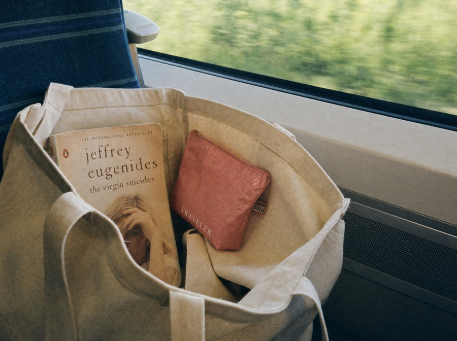 Coral Water-Resistant Accessory Bag — Mini