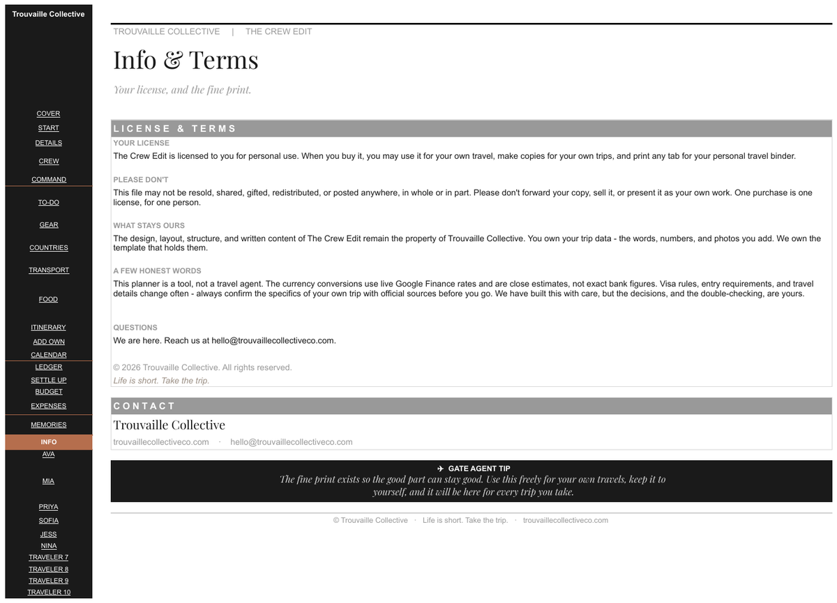 Info & Terms