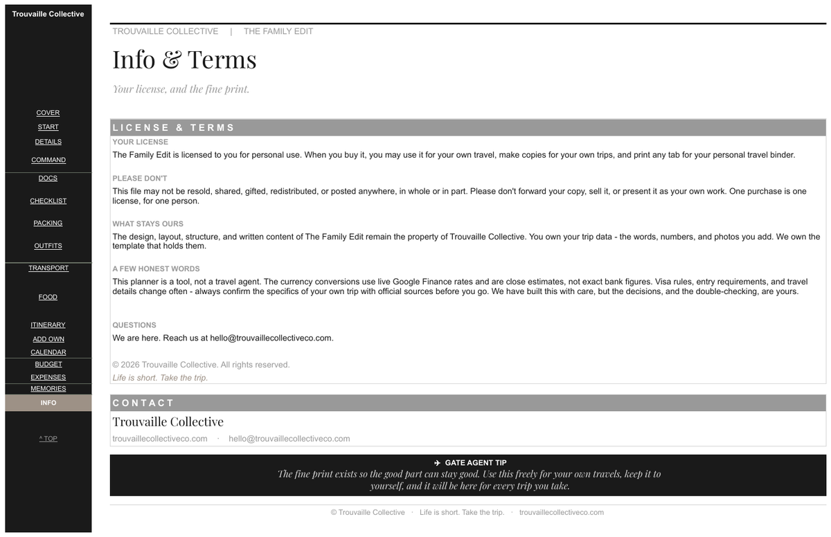 Info & Terms