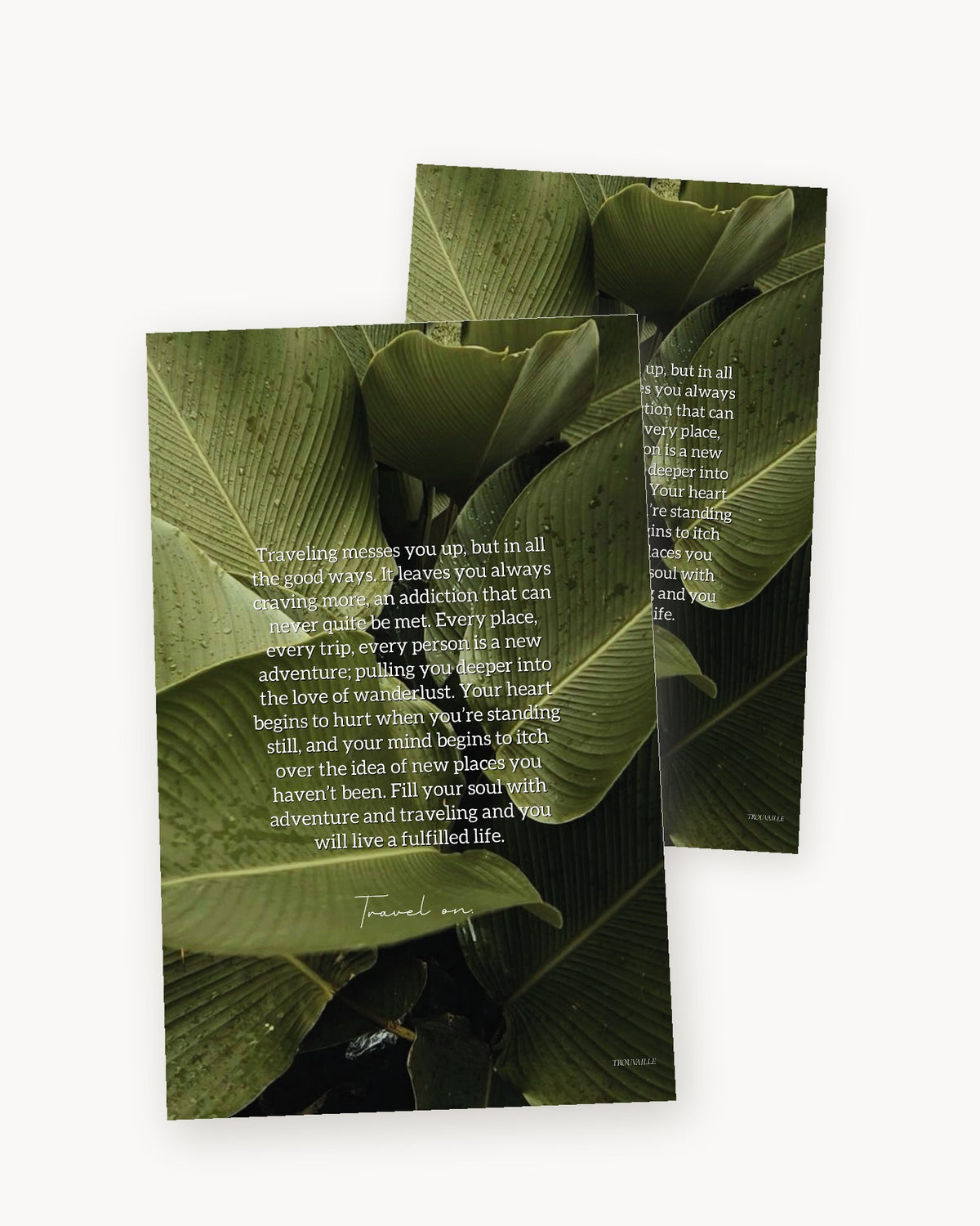 Two Greenery cardstock planner dashboards angled to show the printed board
