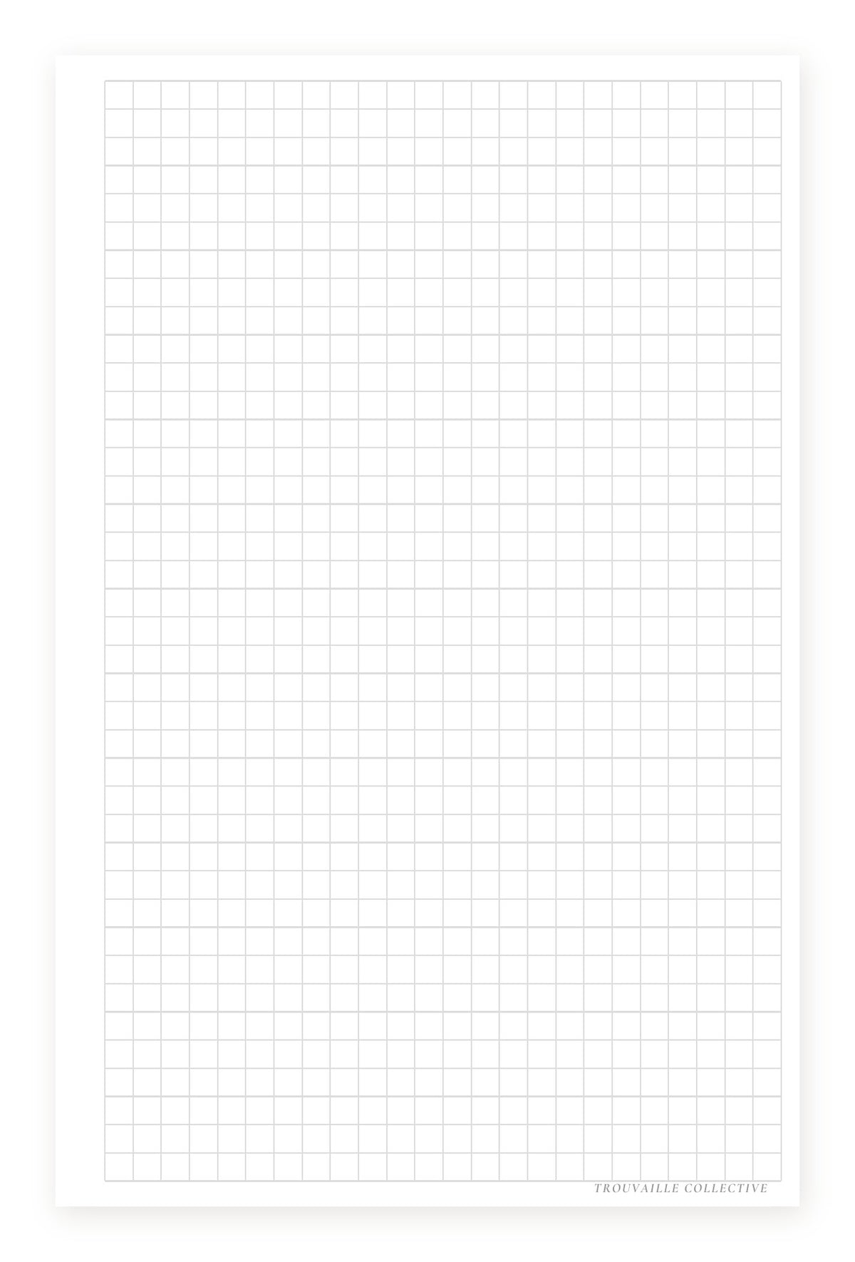 Grid half letter discbound planner inserts — full-page grid (front)