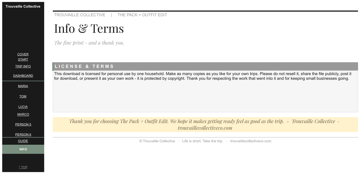 Info & Terms