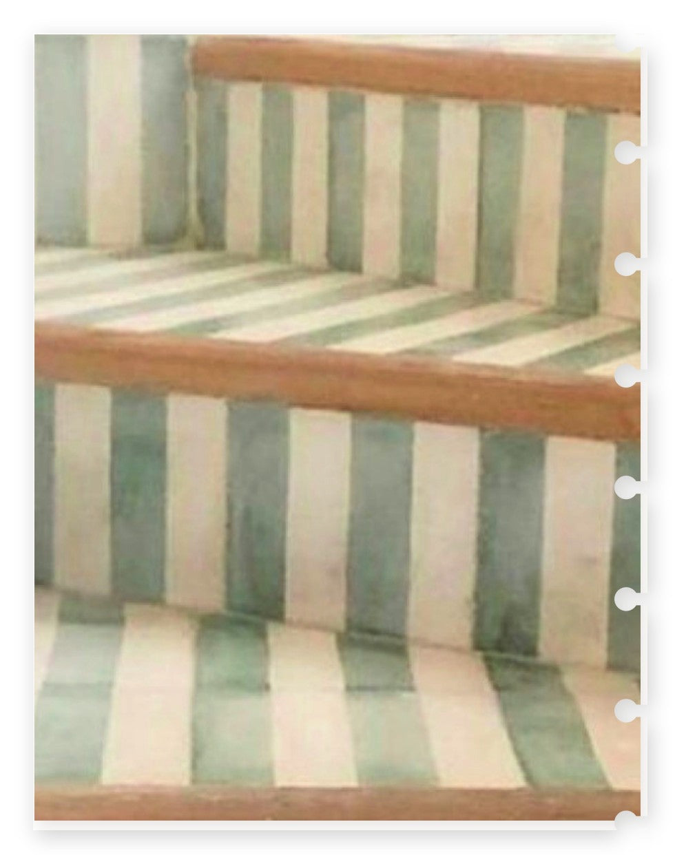 Close-up detail of the Stairs cardstock planner dashboard artwork