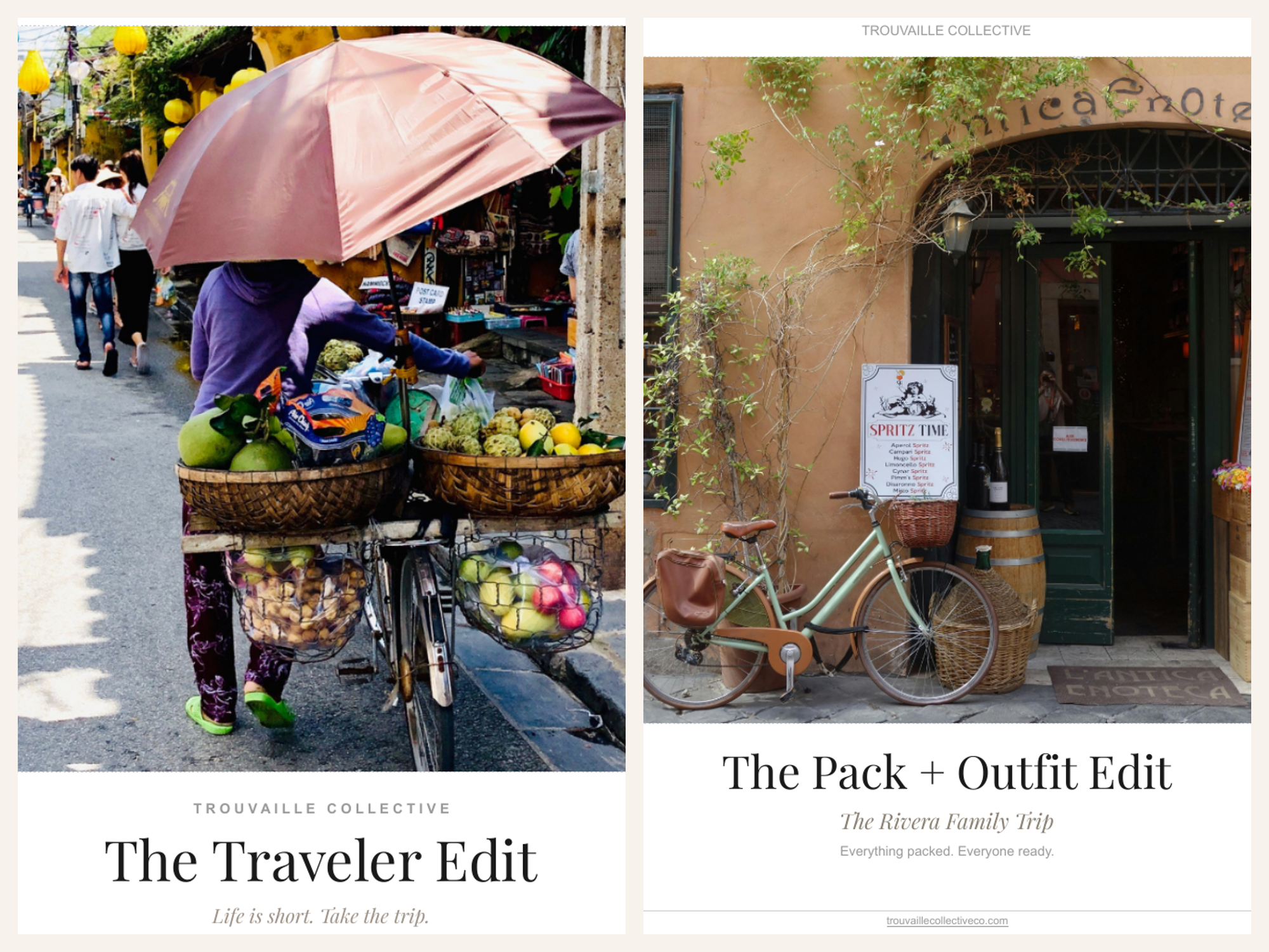 The Getaway Kit — the Traveler Edit and Pack + Outfit Edit Google Sheets planners together