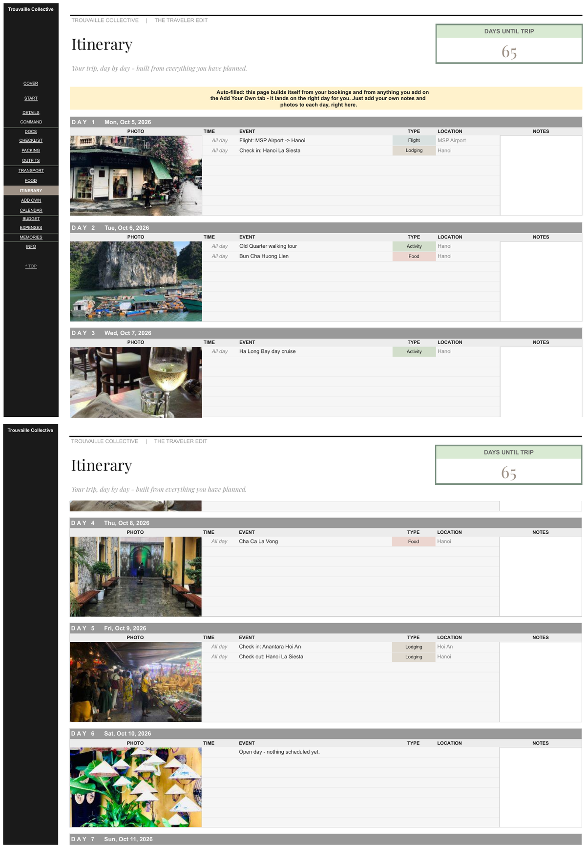 Itinerary