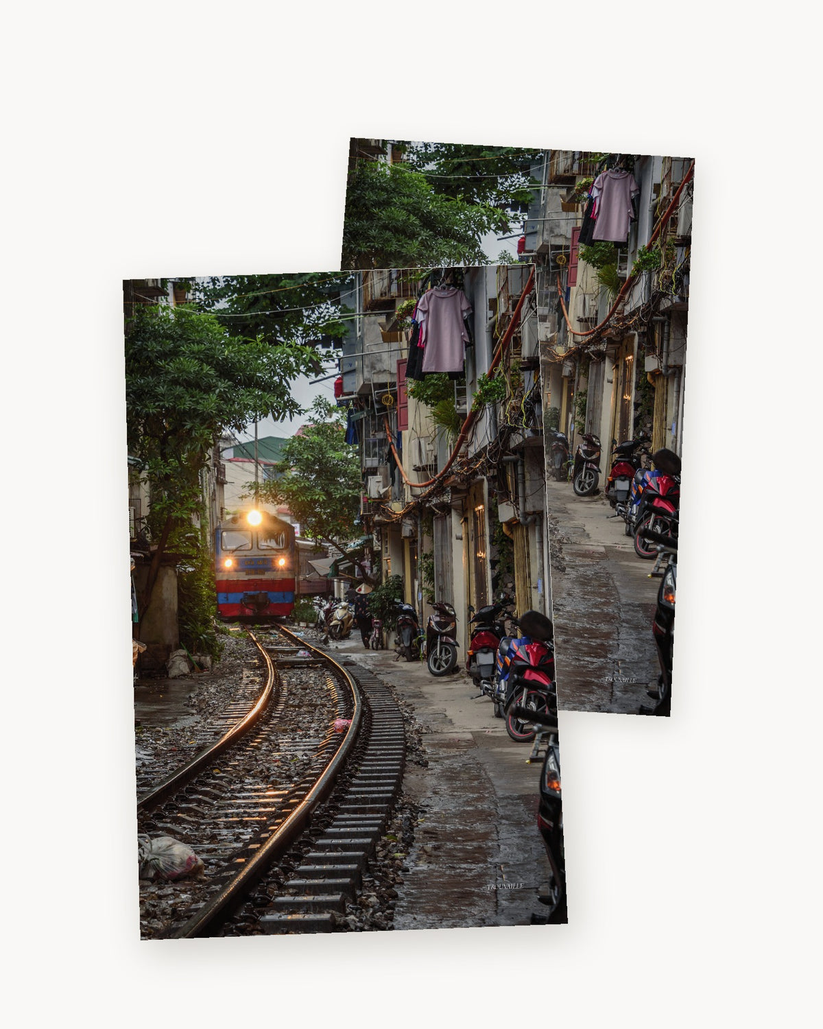 Two Vietnam Train cardstock planner dashboards angled to show the printed board