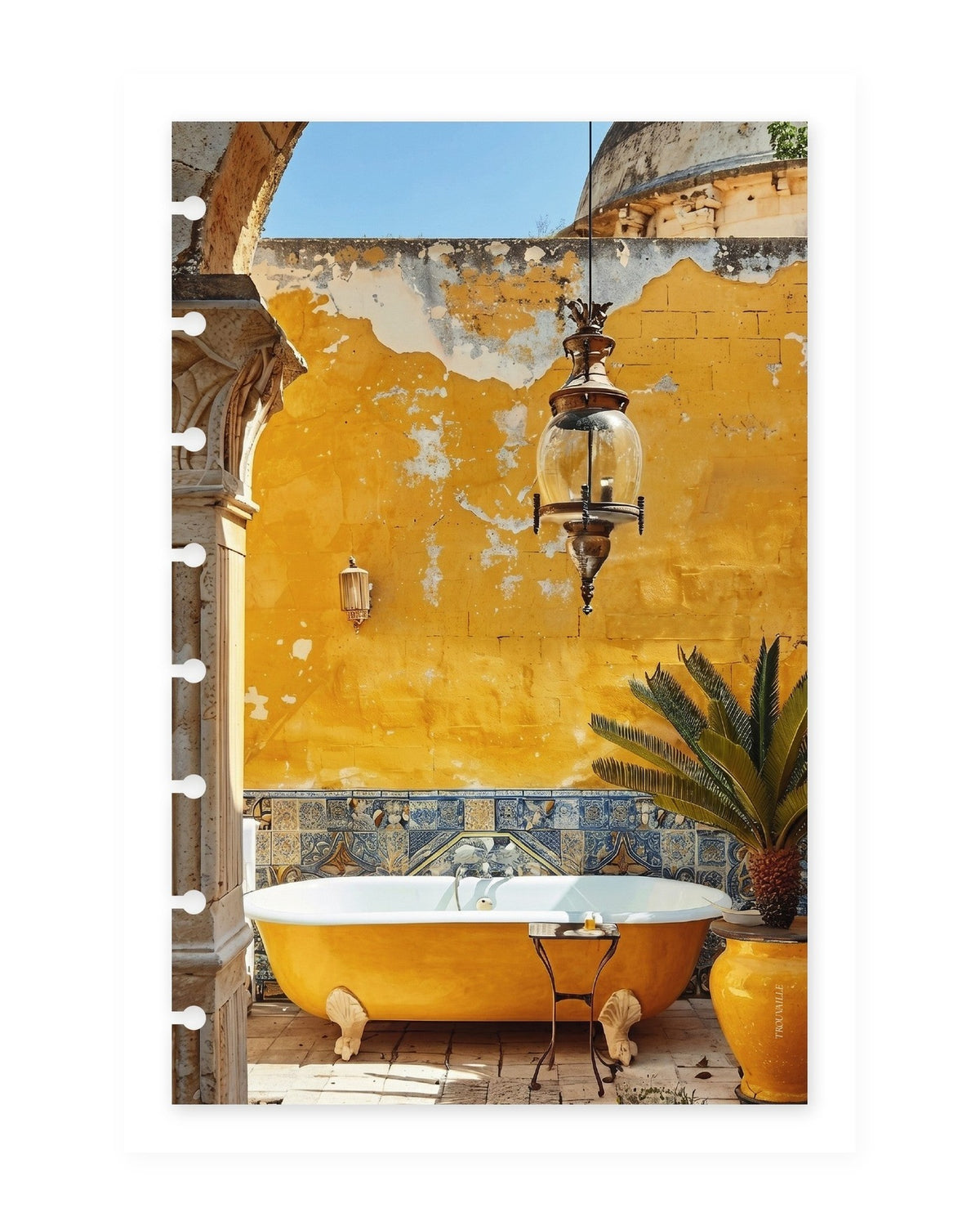 Yellow Tub cardstock planner dashboard, half letter, punched for an 8-disc discbound planner