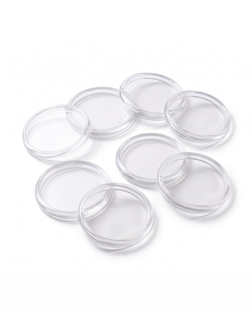 Eight clear 1 inch discbound planner discs, 28mm, the full set of 8