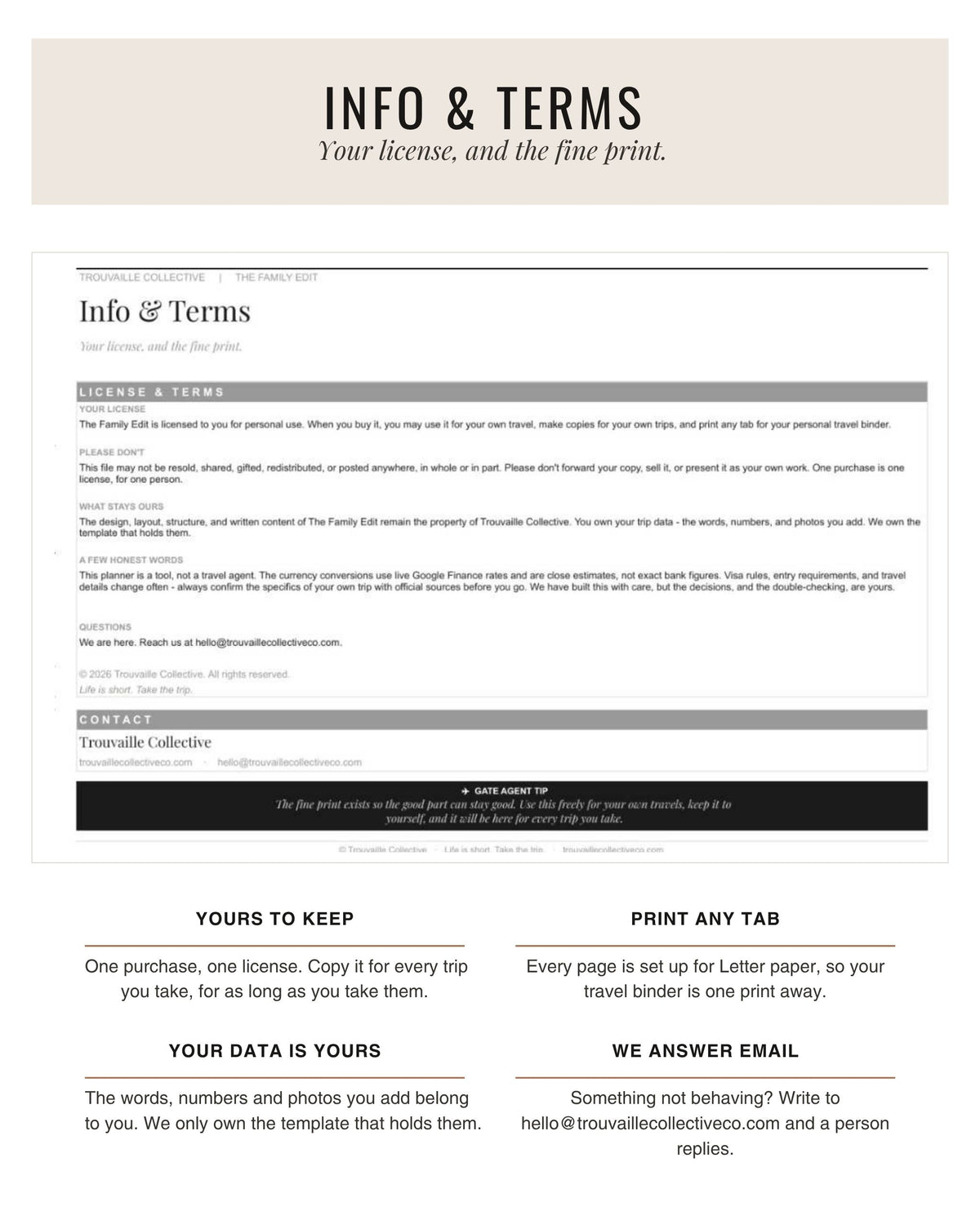 The Family Edit info and terms tab