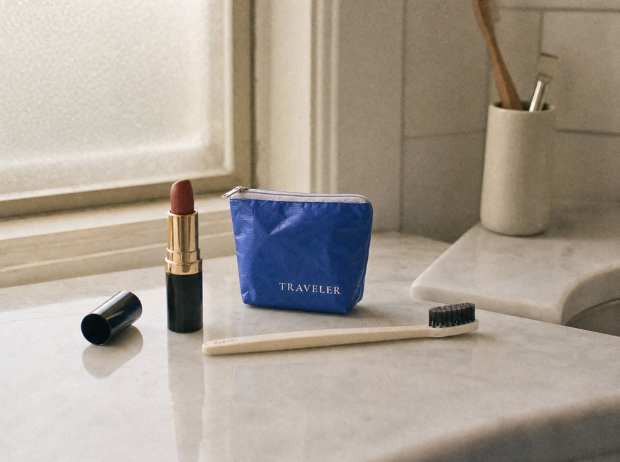 Fresh Water Blue Water-Resistant Accessory Bag — Mini