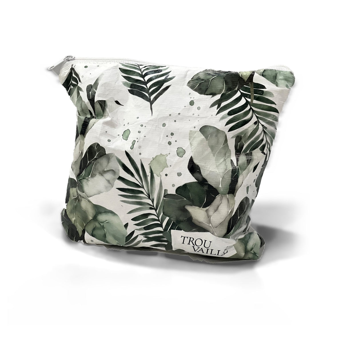 Green Leaves Small water-resistant accessory bag, part of The Green Trio