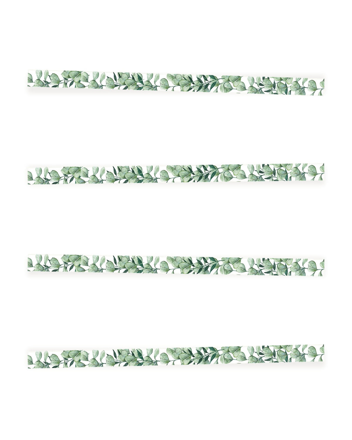 Greenery washi tape for travel journals — watercolour eucalyptus