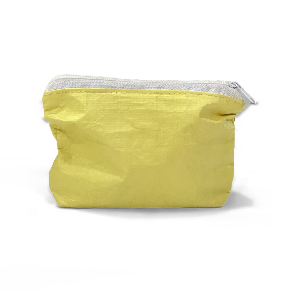 Back of the Lemon yellow Mini water-resistant zip pouch