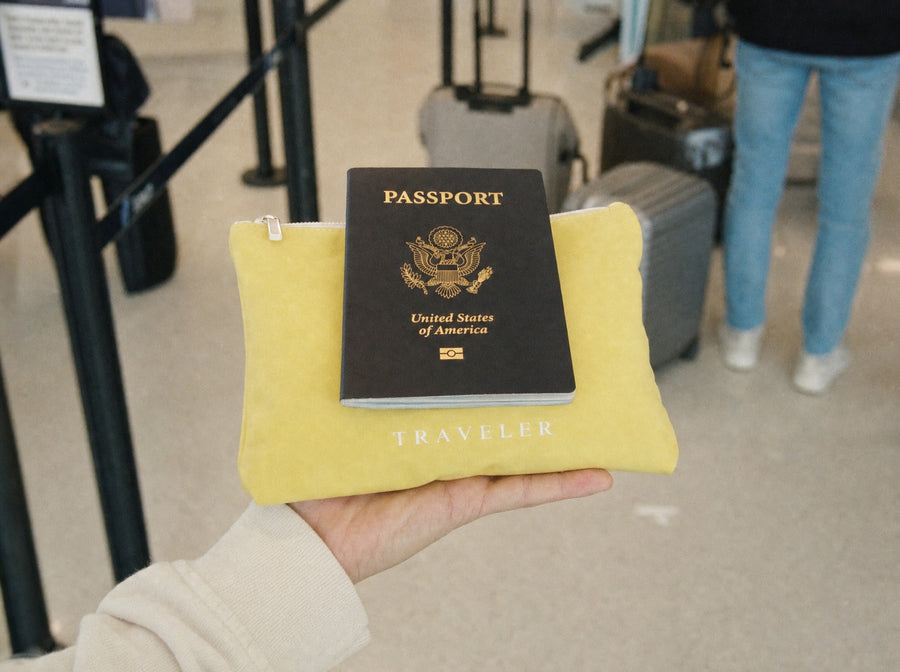 Lemon Water-Resistant Accessory Bag — Mini