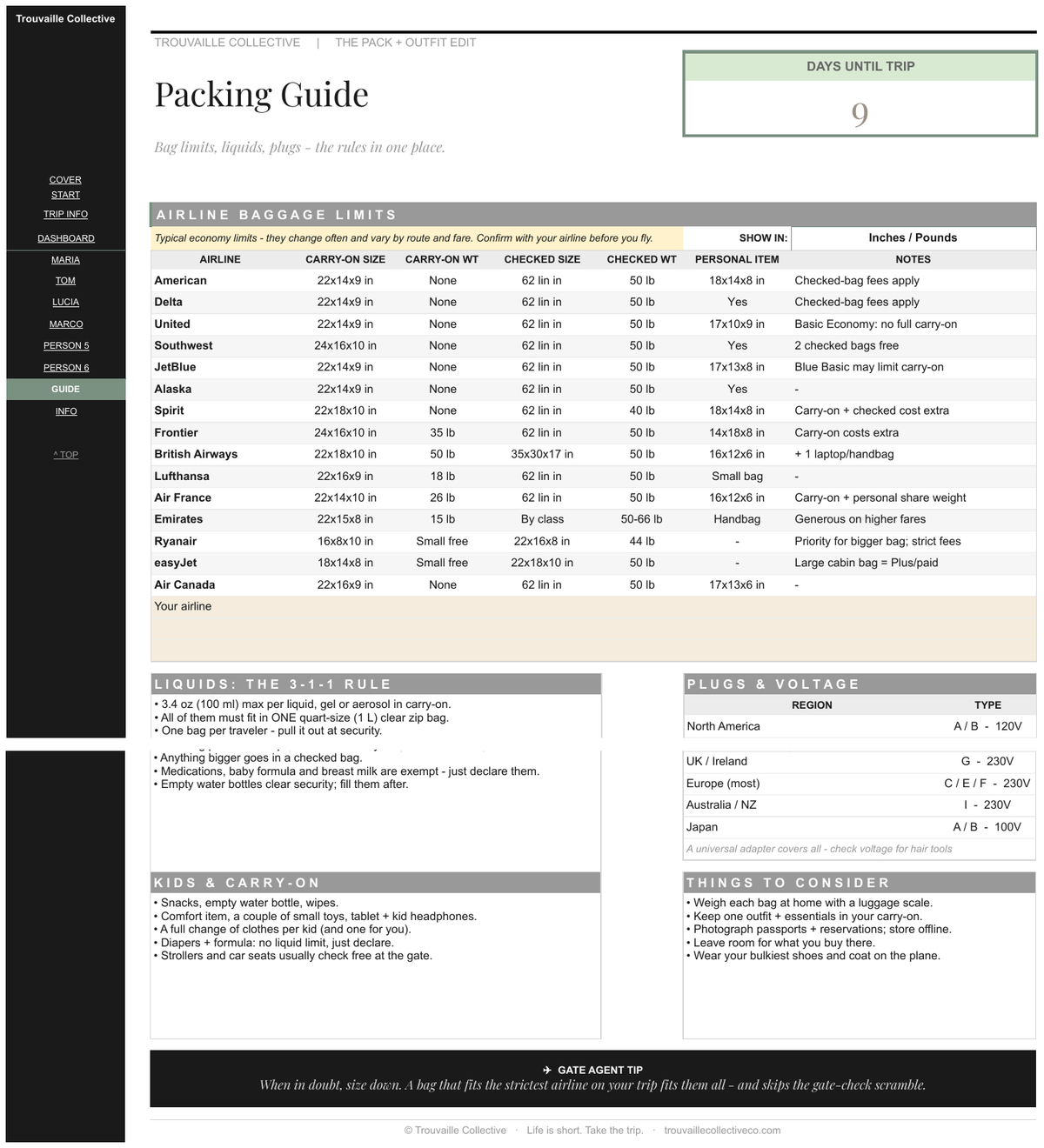 Packing Guide
