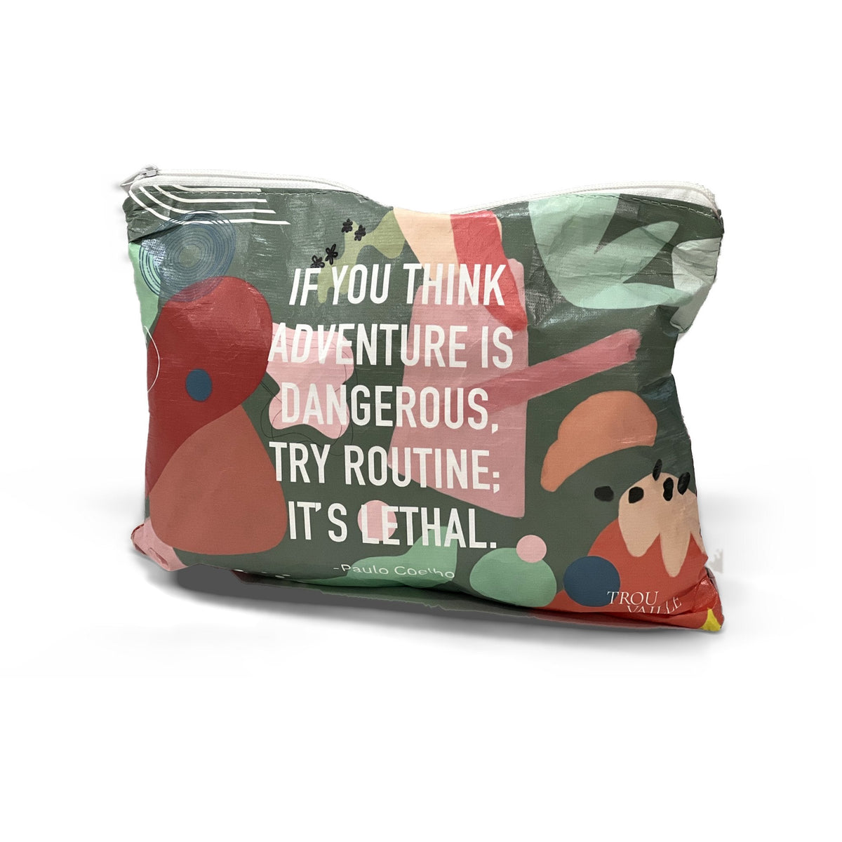 Routine Is Lethal Medium water-resistant accessory bag, part of The Coral Trio