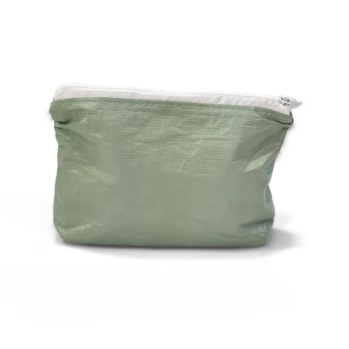 Back of the Sage green Mini water-resistant zip pouch