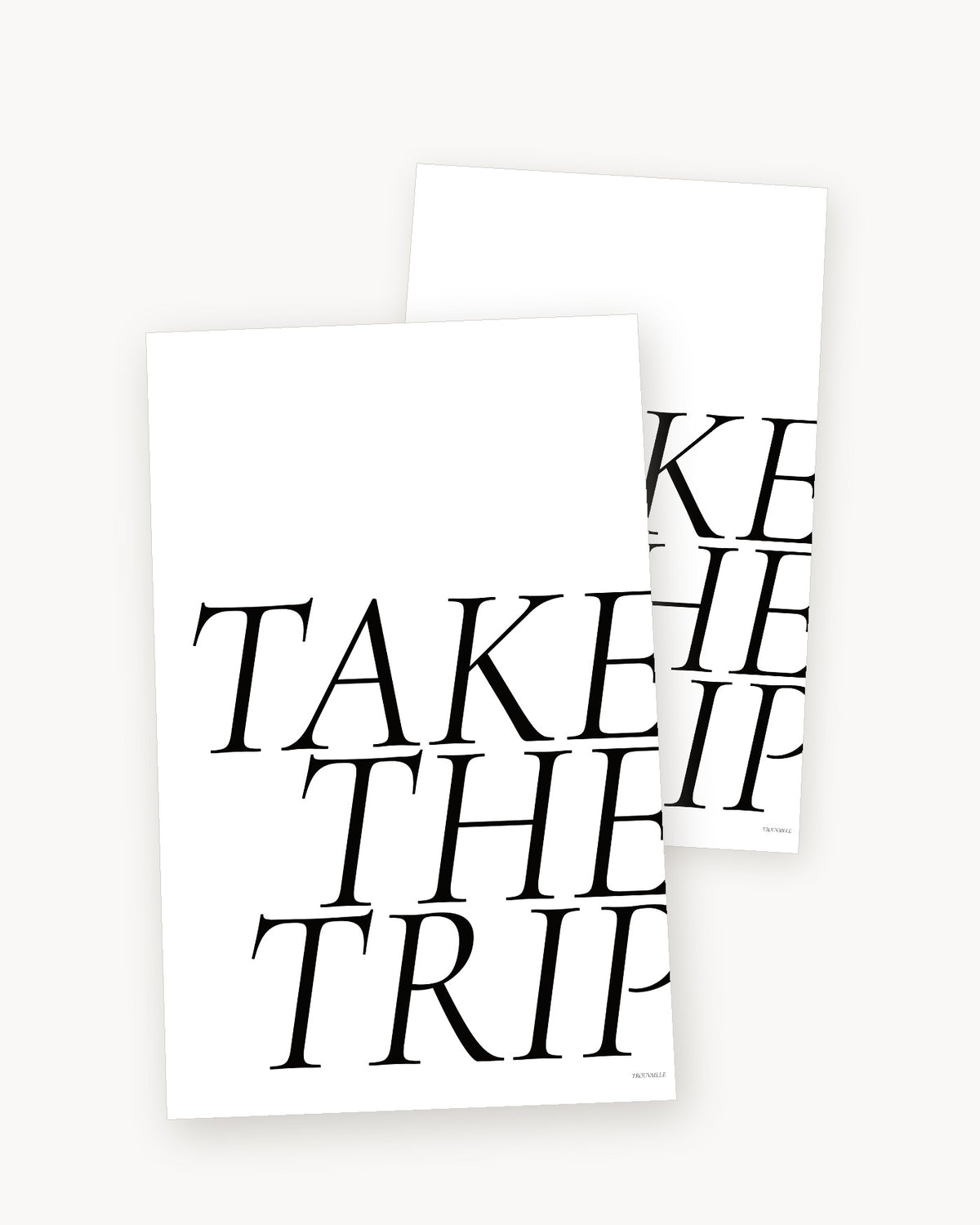 Two Take the Trip frosted planner dashboards angled to show the translucent stock
