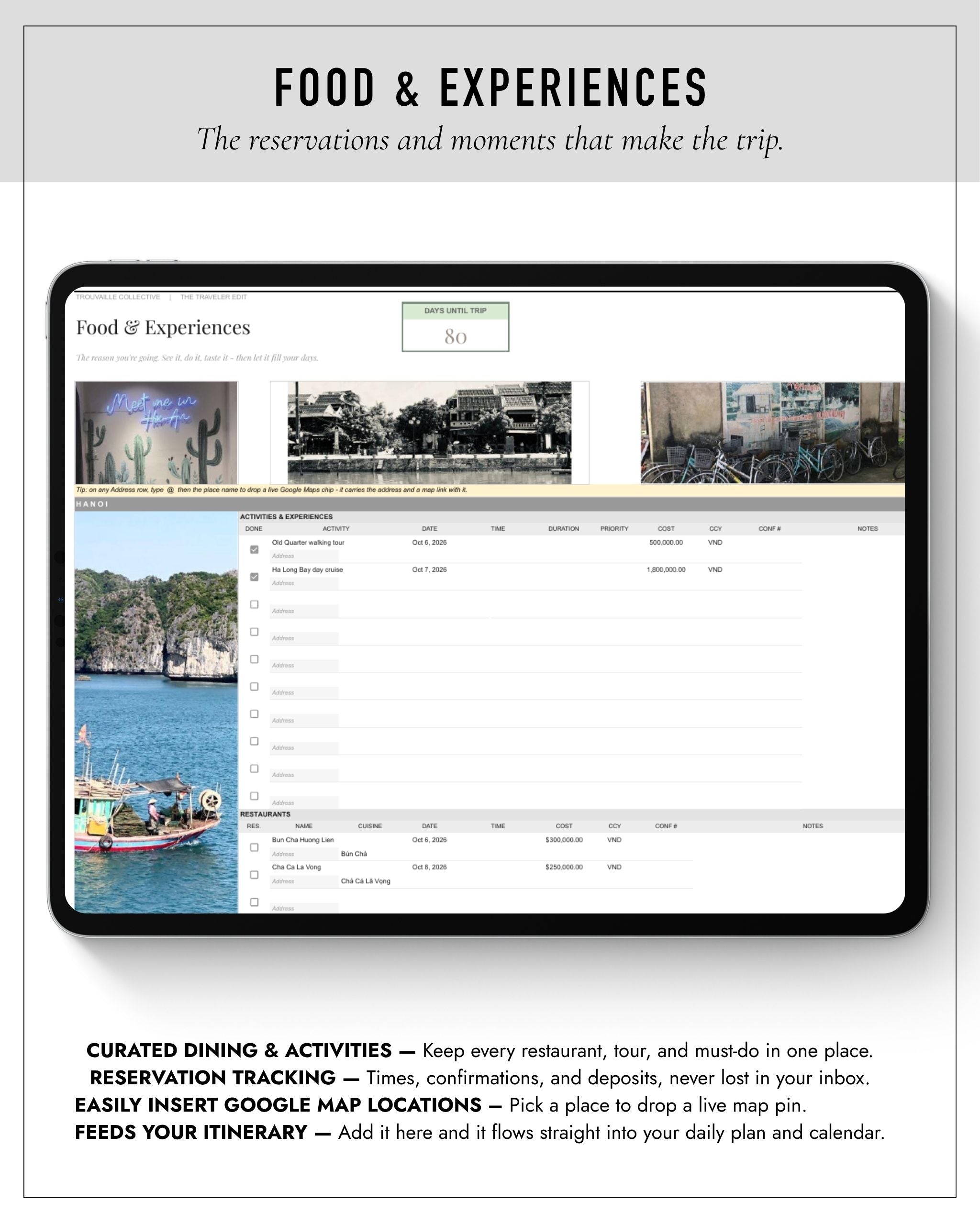 The Traveler Edit Transportation and Accommodations tab keeping every flight, train, and stay in one place