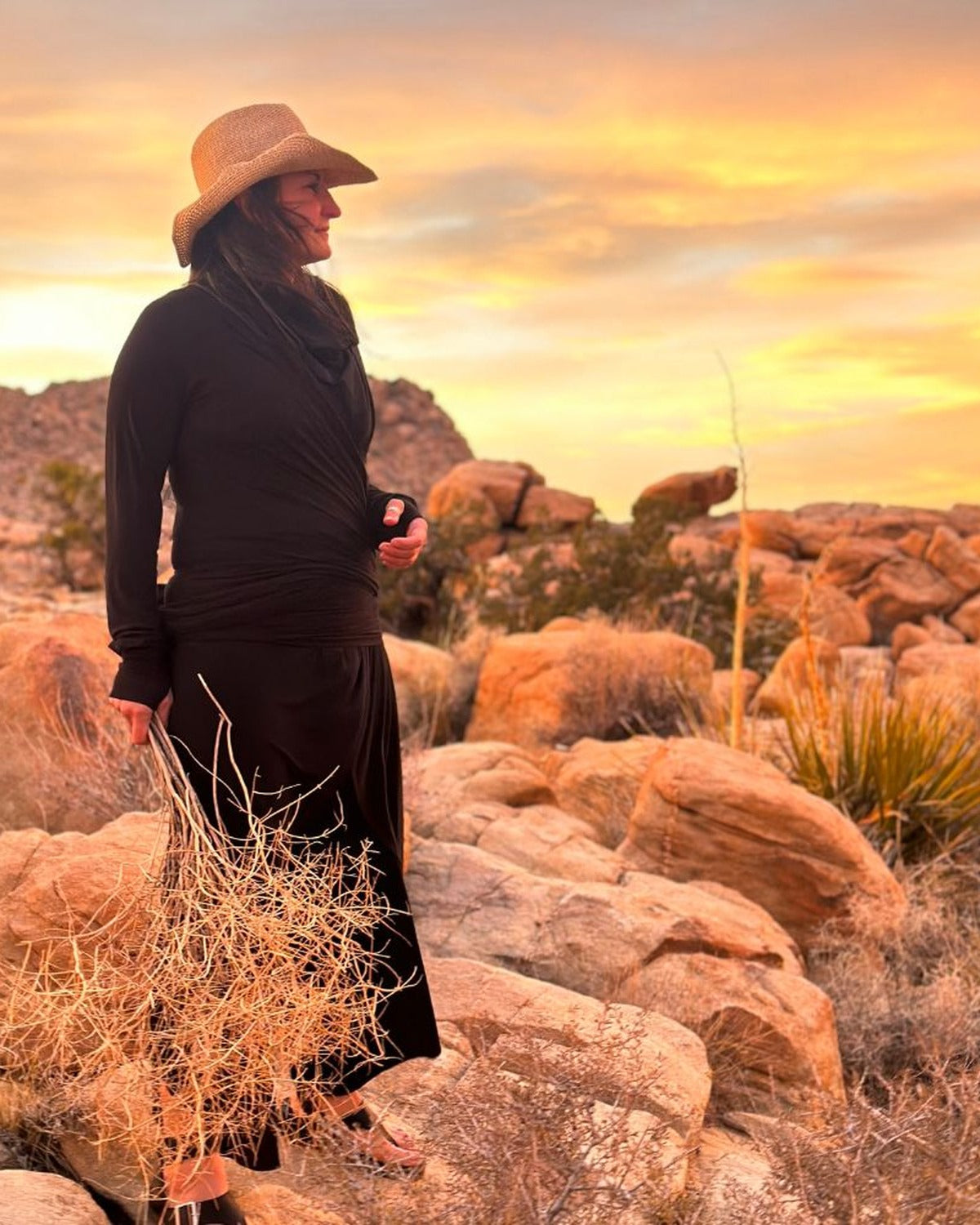 Trouvaille Collective founder Sairey, a former MSP airport gate agent, travelling at sunset